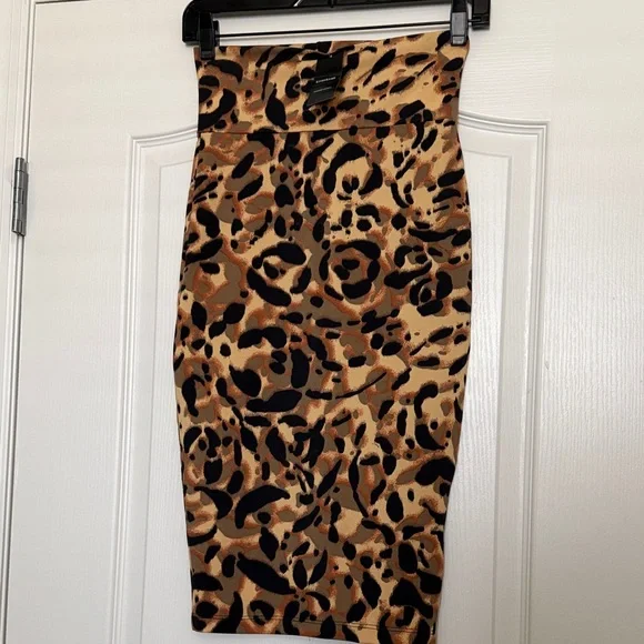 New Bebe Animal Print Pencil Skirt Sz Xs. - Picture 1 of 6